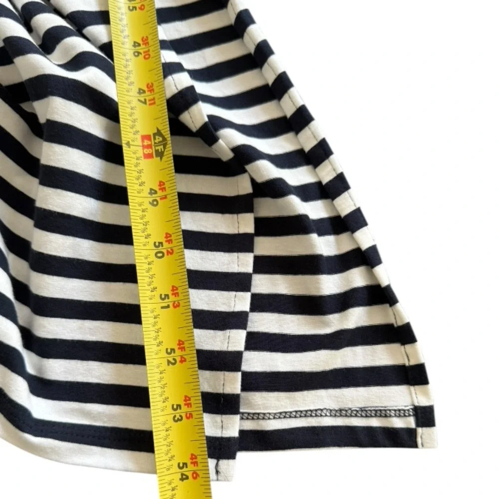 Tommy Hilfiger Navy Blue White Striped Maxi Dress Tank Dress Cotton Nautical Sm